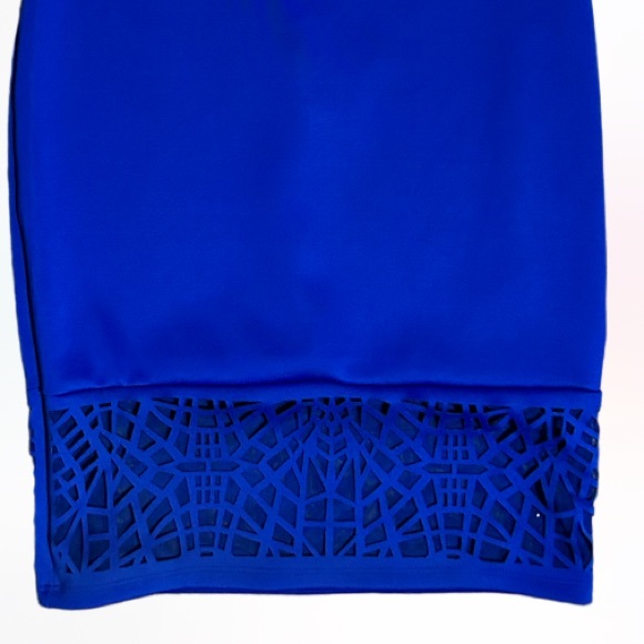 NWOT Thalia Sodi ROYAL BLUE Sheath MIDI Dress w/Cutouts at Neck & Bottom SZ S - Picture 5 of 6